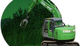 Excavator removing shelter belt